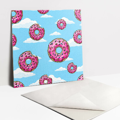 Vinyl tiles Pink donuts in the clouds