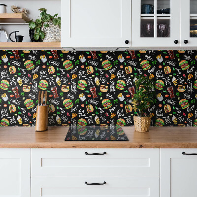 Vinyl tiles Fast food motifs