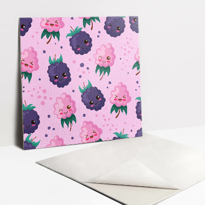 Vinyl tiles Pink cartoon fruits