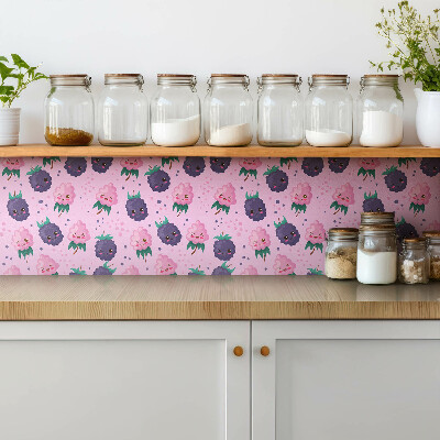 Vinyl tiles Pink cartoon fruits