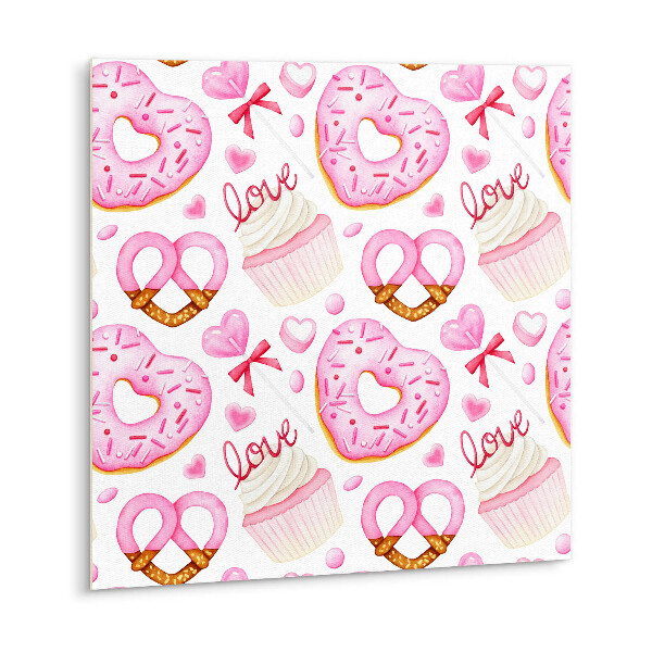 Vinyl tiles Pink donuts and pretzels