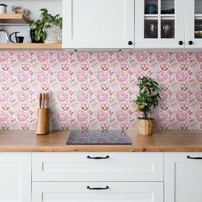 Vinyl tiles Pink donuts and pretzels