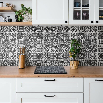 Vinyl wall tiles Black and white Portuguese tiles