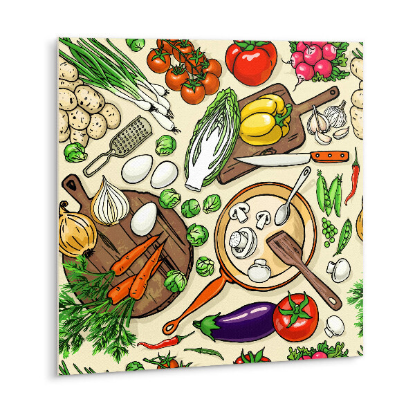 Vinyl wall tiles Cartoon colorful vegetables