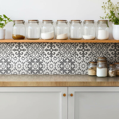 Vinyl tiles Gray tiles with a Portuguese motif