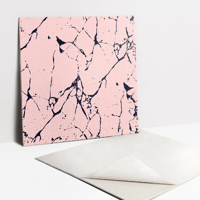 Self adhesive vinyl floor tiles Cartoon pink marble