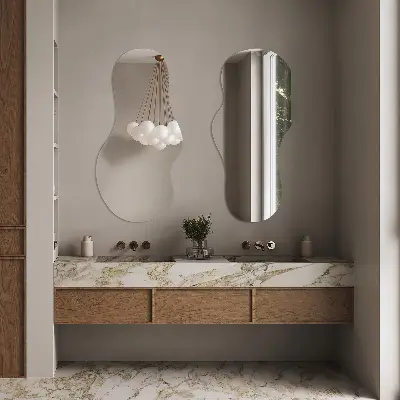 Modern irregular shaped mirror