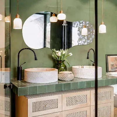 Modern irregular shaped mirror