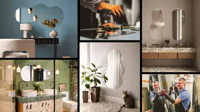Modern irregular shaped mirror