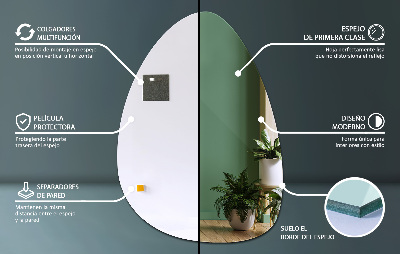 Irregular shaped mirror Frameless wall-mounted
