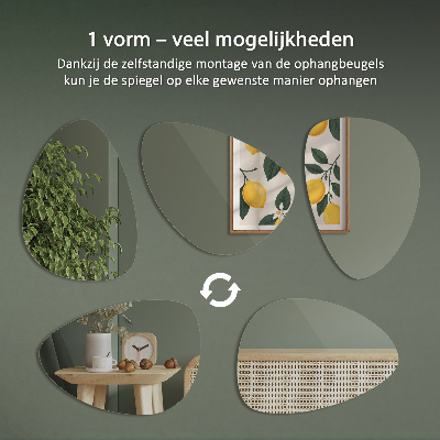 Irregular shaped mirror Frameless wall-mounted