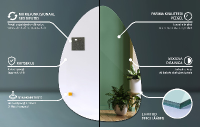 Irregular shaped mirror Frameless wall-mounted