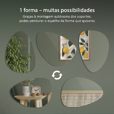 Irregular shaped mirror Frameless wall-mounted