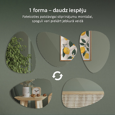 Irregular shaped mirror Frameless wall-mounted
