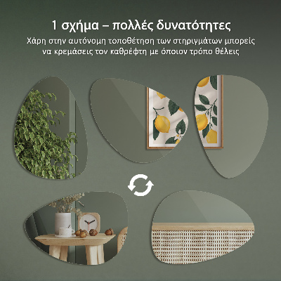 Irregular shaped mirror Frameless wall-mounted