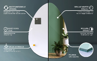 Irregular shaped mirror Frameless wall-mounted