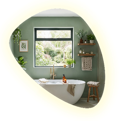 Irregular egg-shaped mirror Wall-mounted LED backlighting