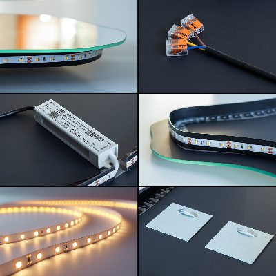 Irregular egg-shaped mirror Wall-mounted LED backlighting