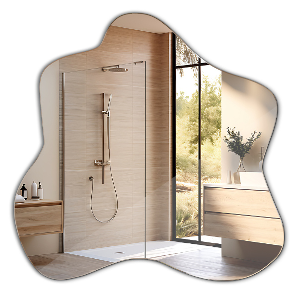 Mirror with asymmetrical stain