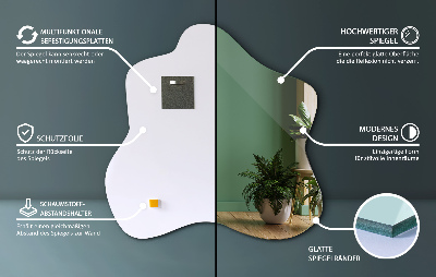 Mirror with asymmetrical stain