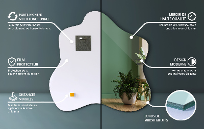 Mirror with asymmetrical stain