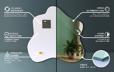 Mirror with asymmetrical stain