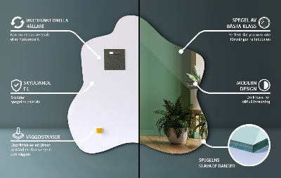 Mirror with asymmetrical stain