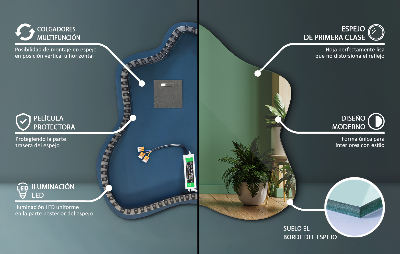 Irregular LED mirror in a splash-shaped design