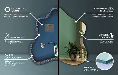 Irregular LED mirror in a splash-shaped design