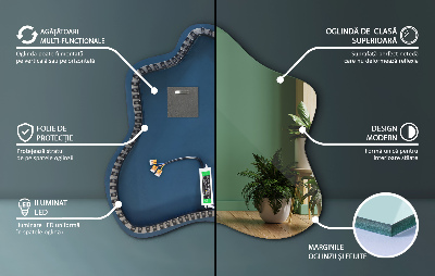 Irregular LED mirror in a splash-shaped design