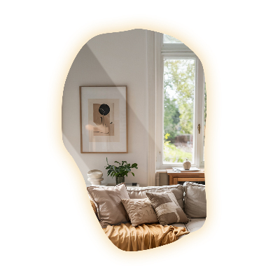 Organic mirror with led lights unique