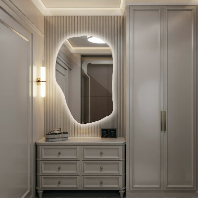 Organic mirror with led lights unique