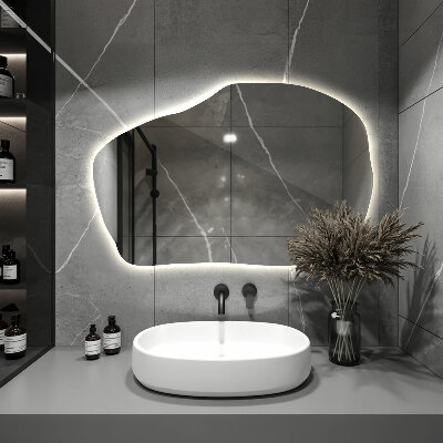 Organic mirror with led lights unique