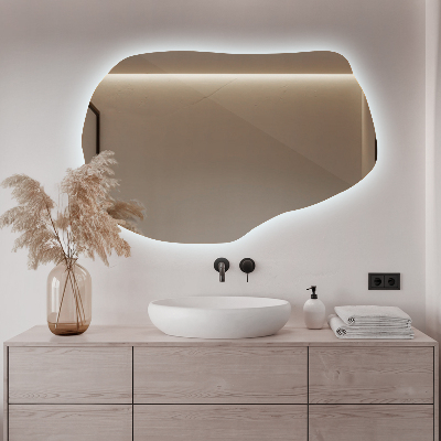 Organic mirror with led lights unique