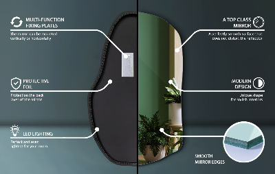 Organic mirror with led lights unique