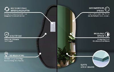 Organic mirror with led lights unique