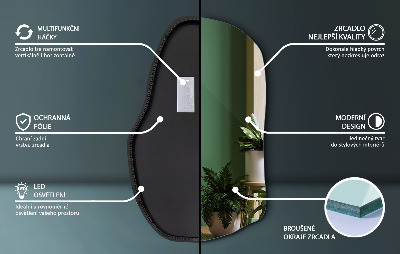 Organic mirror with led lights unique