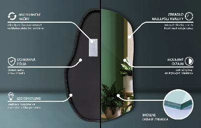 Organic mirror with led lights unique