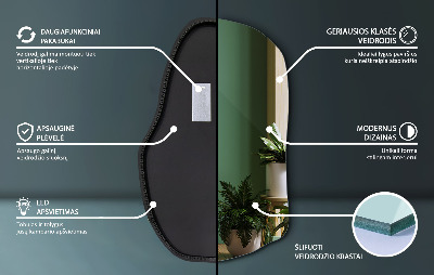 Organic mirror with led lights unique