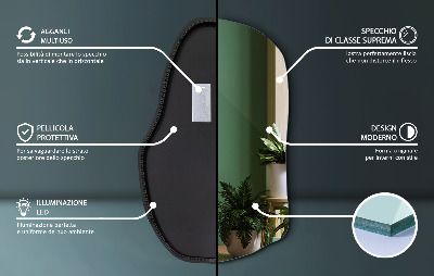 Organic mirror with led lights unique