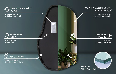 Organic mirror with led lights unique