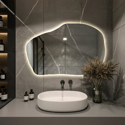 Organic mirror with led lights unique