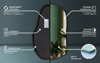 Organic mirror with led lights unique