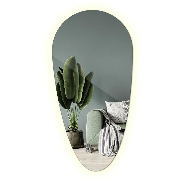 Tear shaped lighted mirror