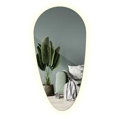 Tear shaped lighted mirror