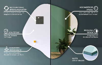 Splat shaped mirror decorative