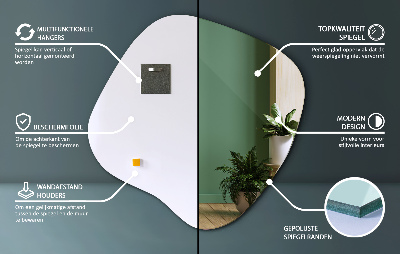 Splat shaped mirror decorative
