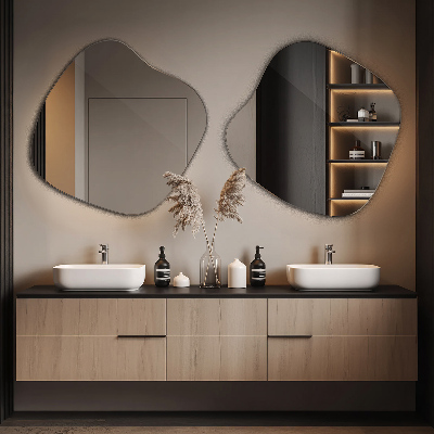 Splat shaped mirror decorative