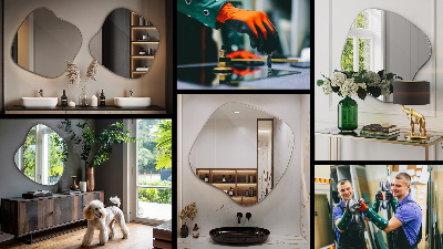 Splat shaped mirror decorative