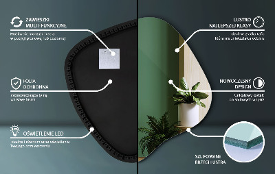 Irregular shaped lighted mirror unique